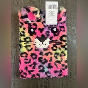 Colorful Leopard Print Plush Animal Pouch
